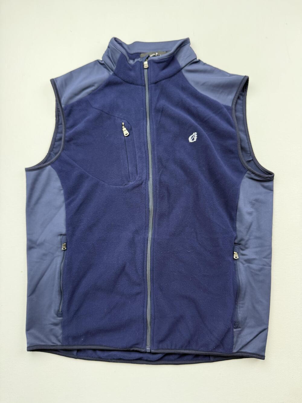 Ralph Lauren RLX Vest Mens Large Blue Fleece Full Zip Stretch Windbreaker